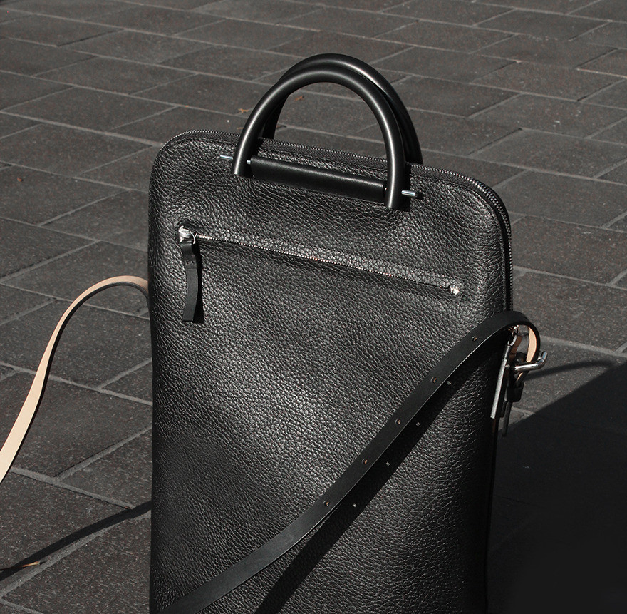 Building Block Pebbled Leather Lite Business Bag from assembly Garmentory
