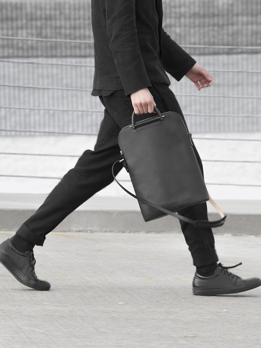 Building Block Pebbled Leather Lite Business Bag from assembly Garmentory