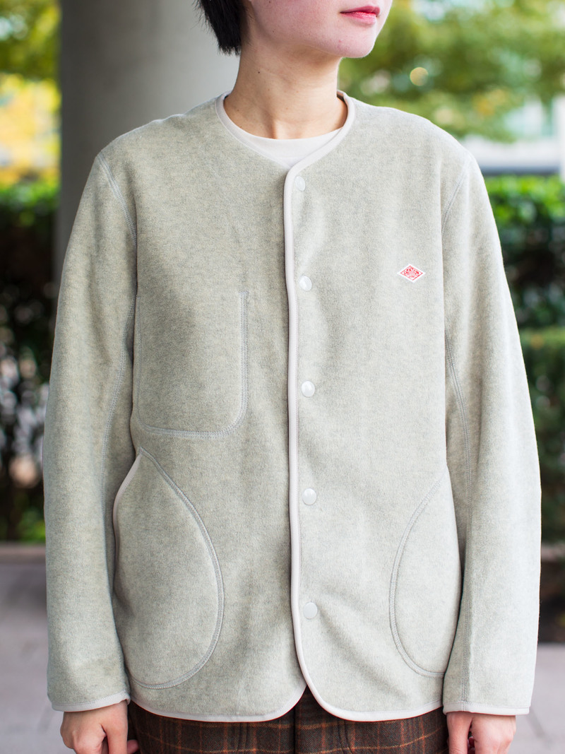 Danton Classic Collarless Fleece Jacket - Beige | Garmentory