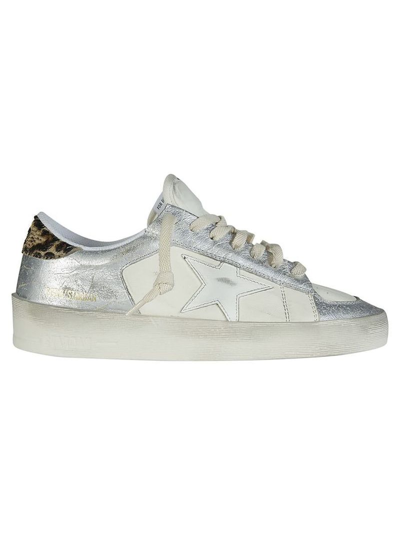 【関税&送料込】Golden Goose Sandals Grey Mid Star LTD with pearl suede star and beige crochet heel tab