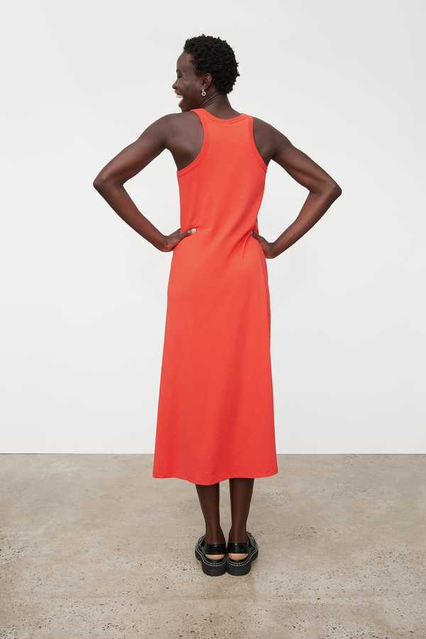 orange racerback dress Double-face rug racerback dress - orange