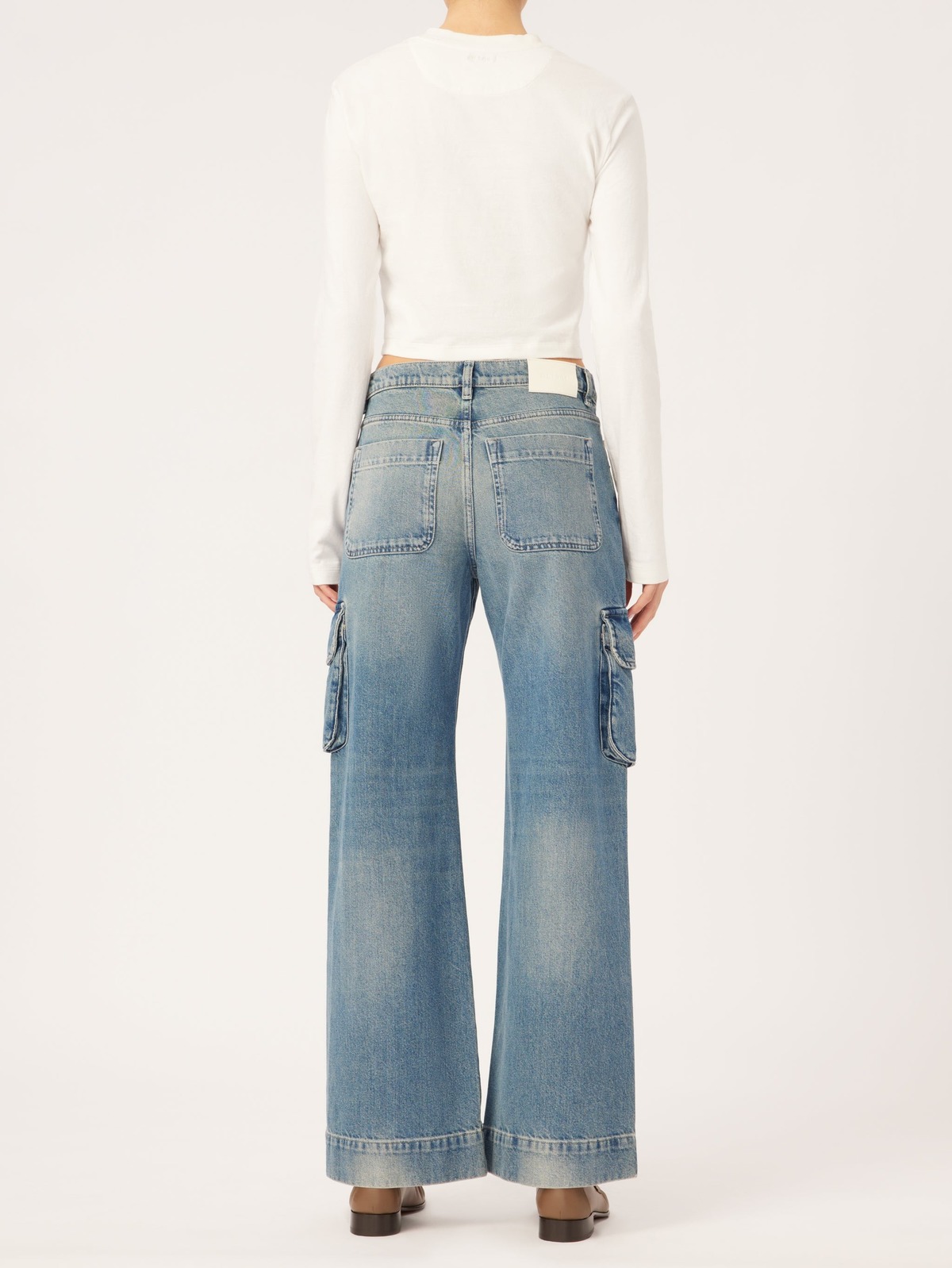 Zoe® | Casual, loose denim jeans with a gradient, used look, lace-up fastening and high waist