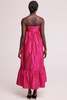 baaby Long Silk Ruffle Dress - Fuschia - Thumbnail 5