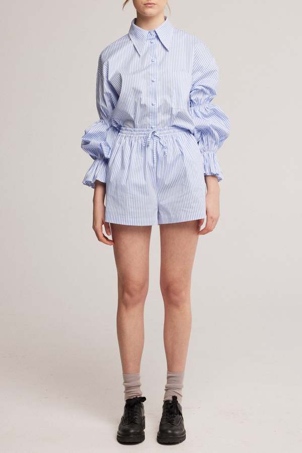 Gathered Poplin Top main image 1