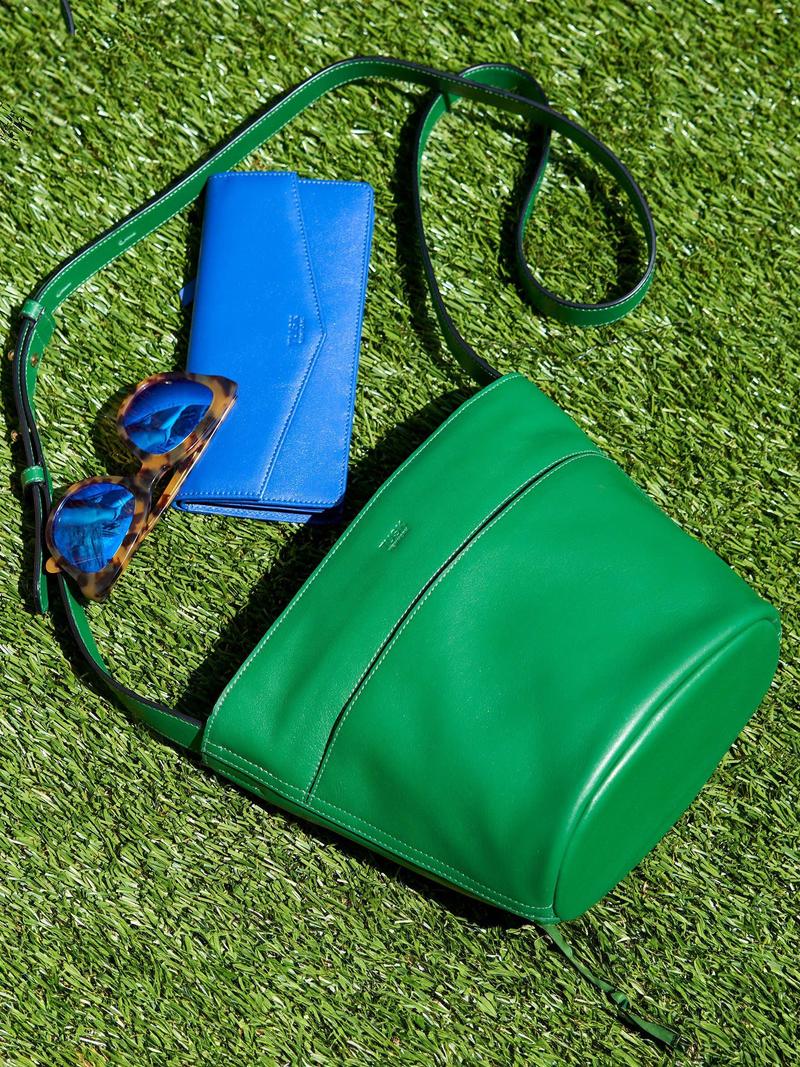 Tusk Joy Charu Small Bucket Bag - Emerald