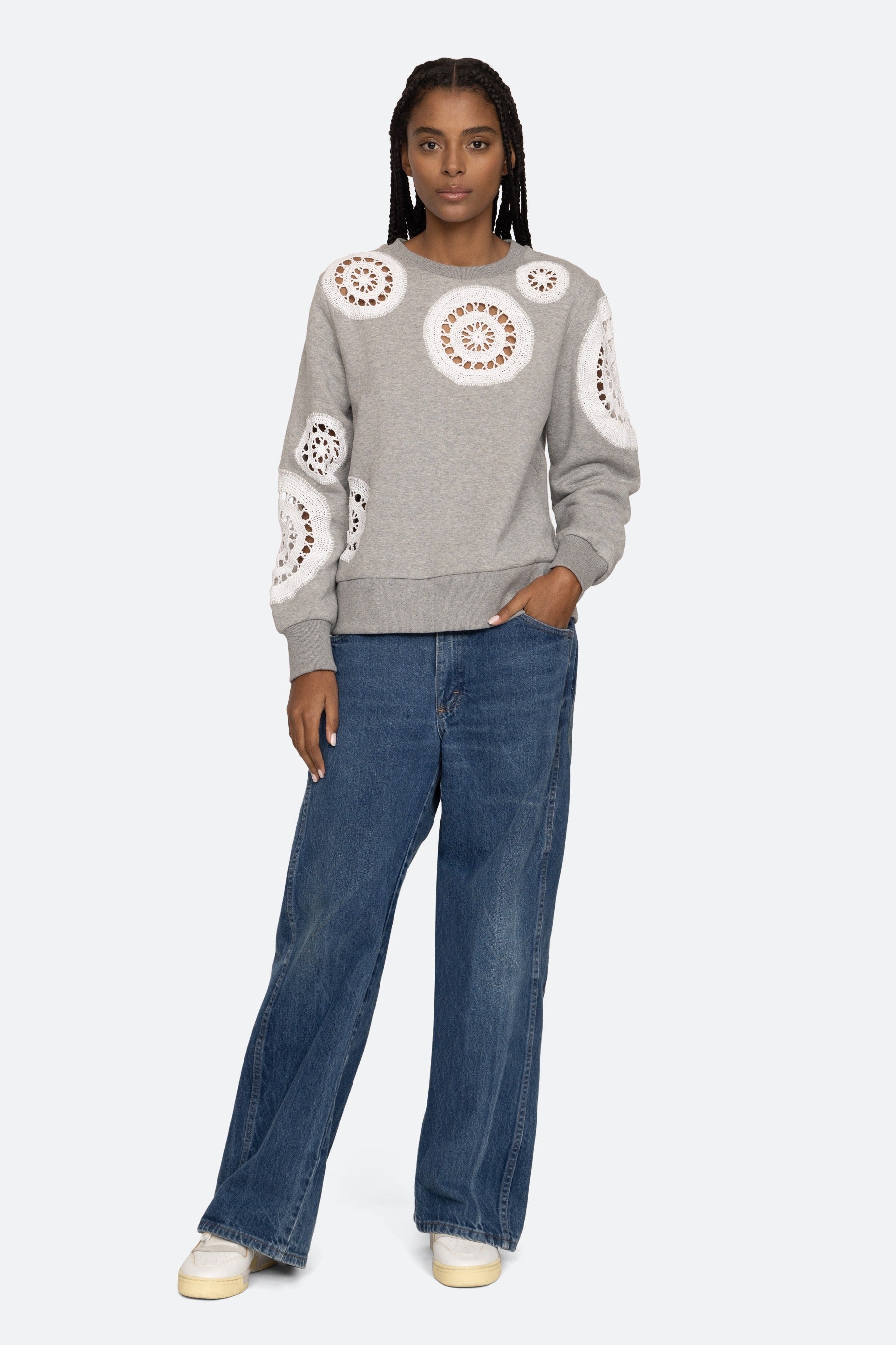Sea NY Joy Crochet L/SLV Sweatshirt | Garmentory
