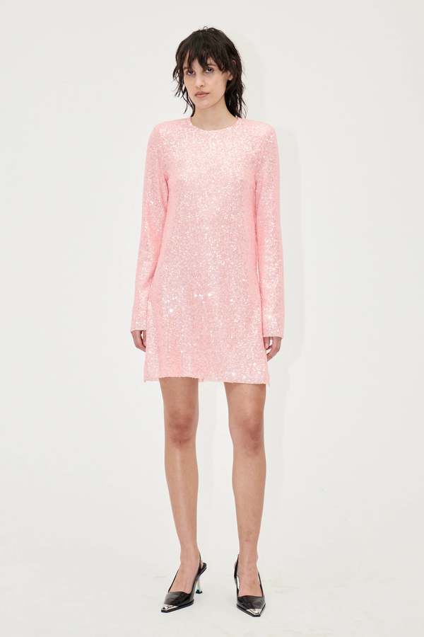 Stine Goya HEIDI DRESS - BLUSH PINK SEQUINS | Garmentory