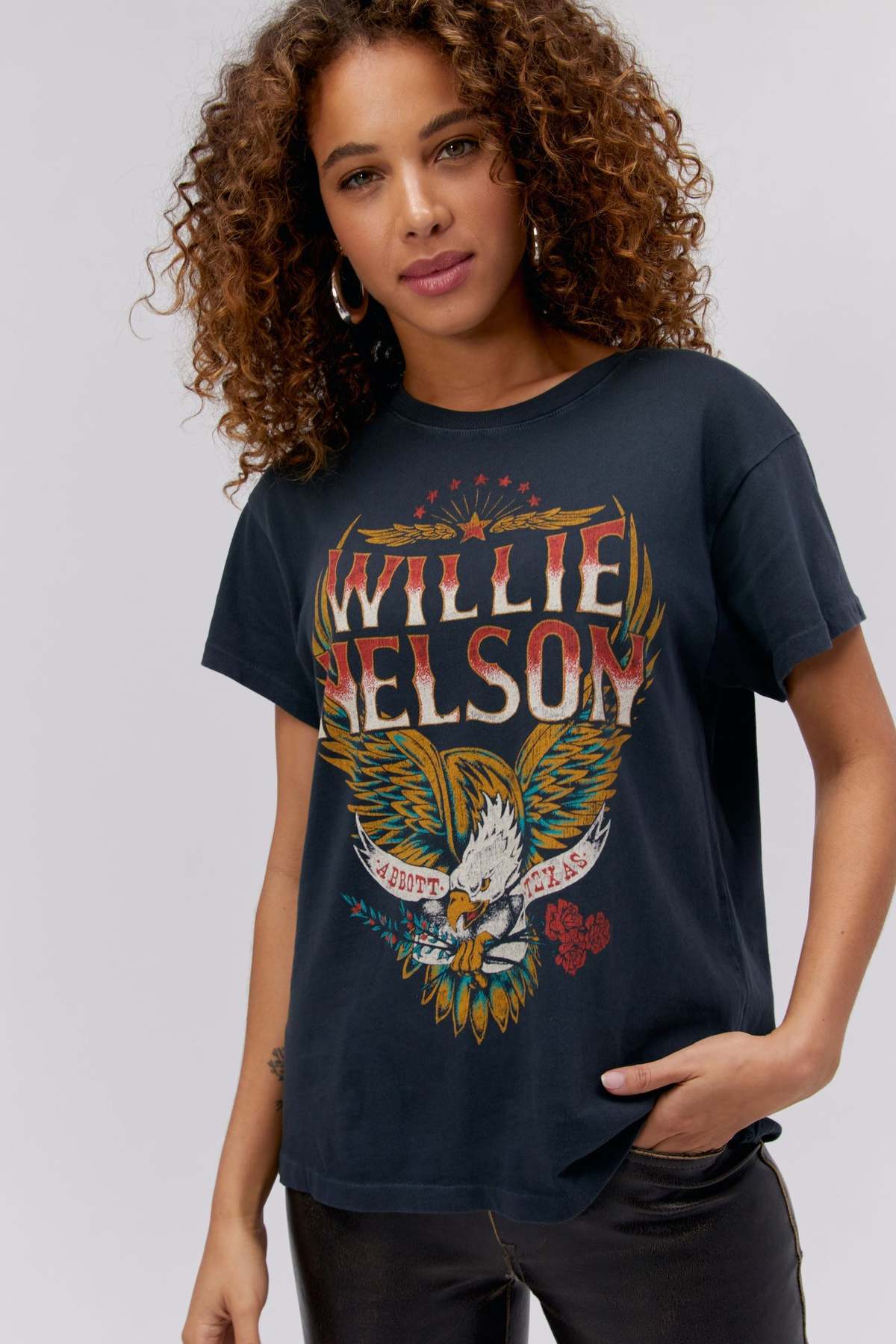 Daydreamer Willie Nelson Abbott Texas Shirt Vintage Black