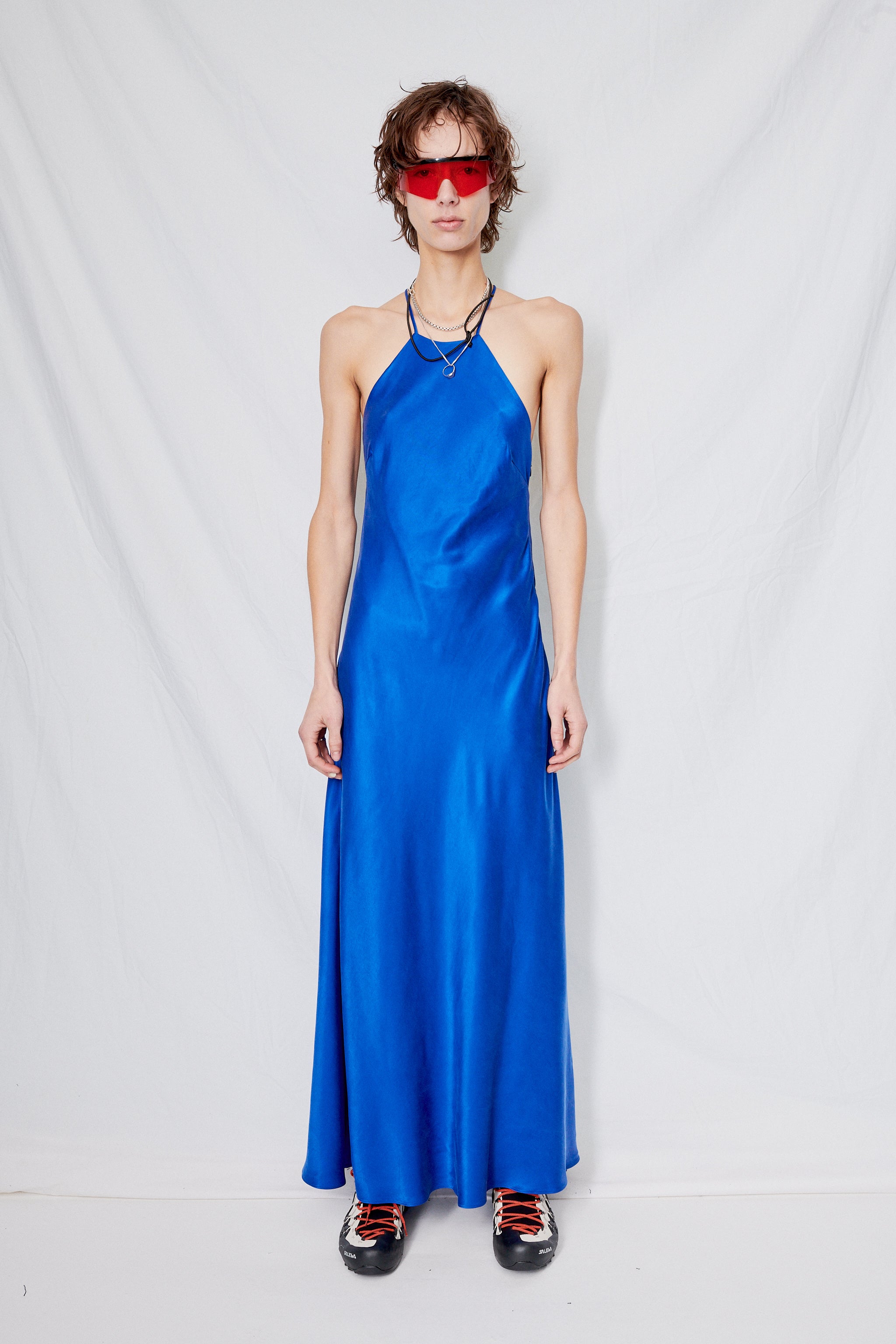 blue dress for baby girl Mierah Halter Midi Dress / Cobalt Blue | Meshki