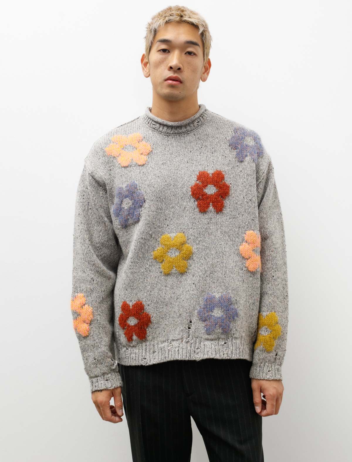 Acne Studios Jacquard Wool Blend Jumper - Grey | Garmentory