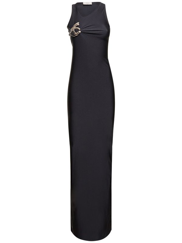 reformation black tie dresses Maison Fluid Jersey Maxi Dress in Black main image 0