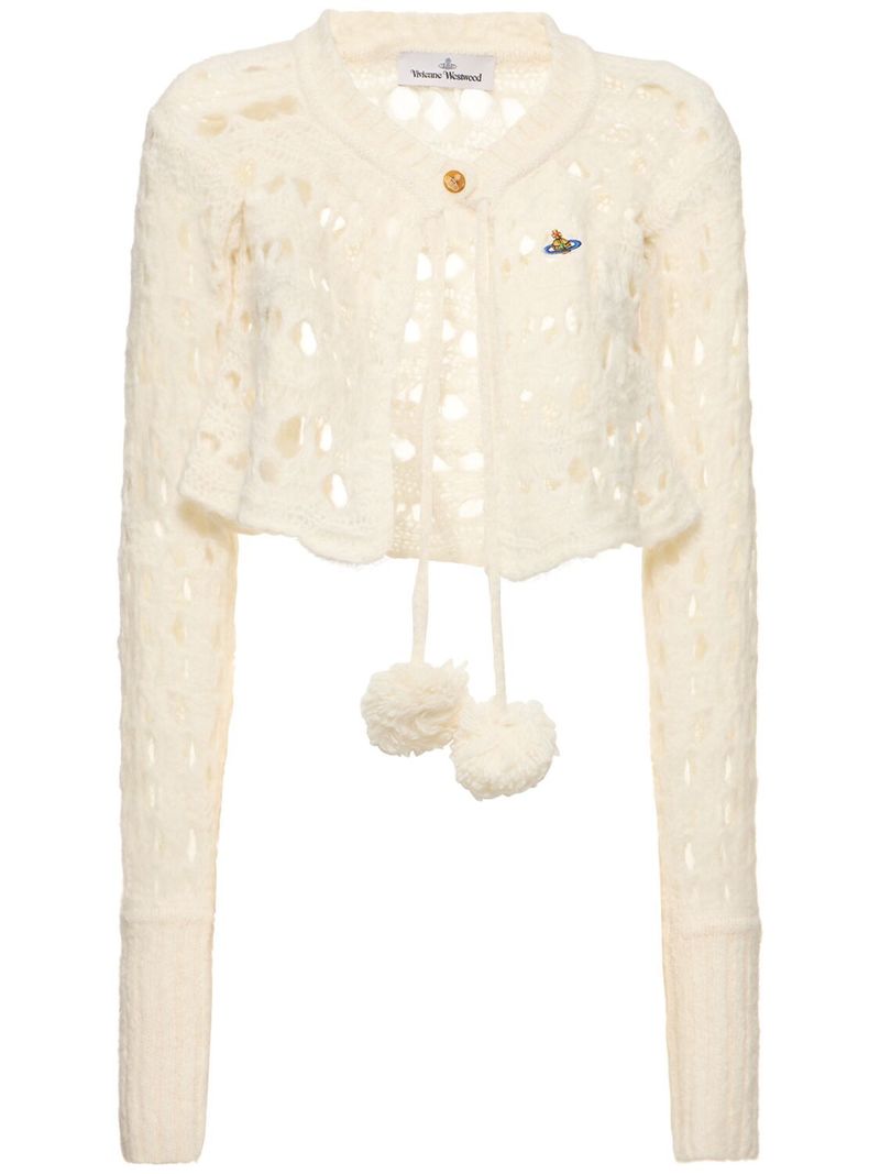 Vivienne Westwood Open Knit Crop Cardigan - Ivory | Garmentory