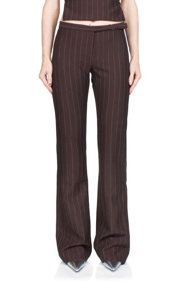 Bec + Bridge Jade Straight Leg Pants - Plum Pinstripe