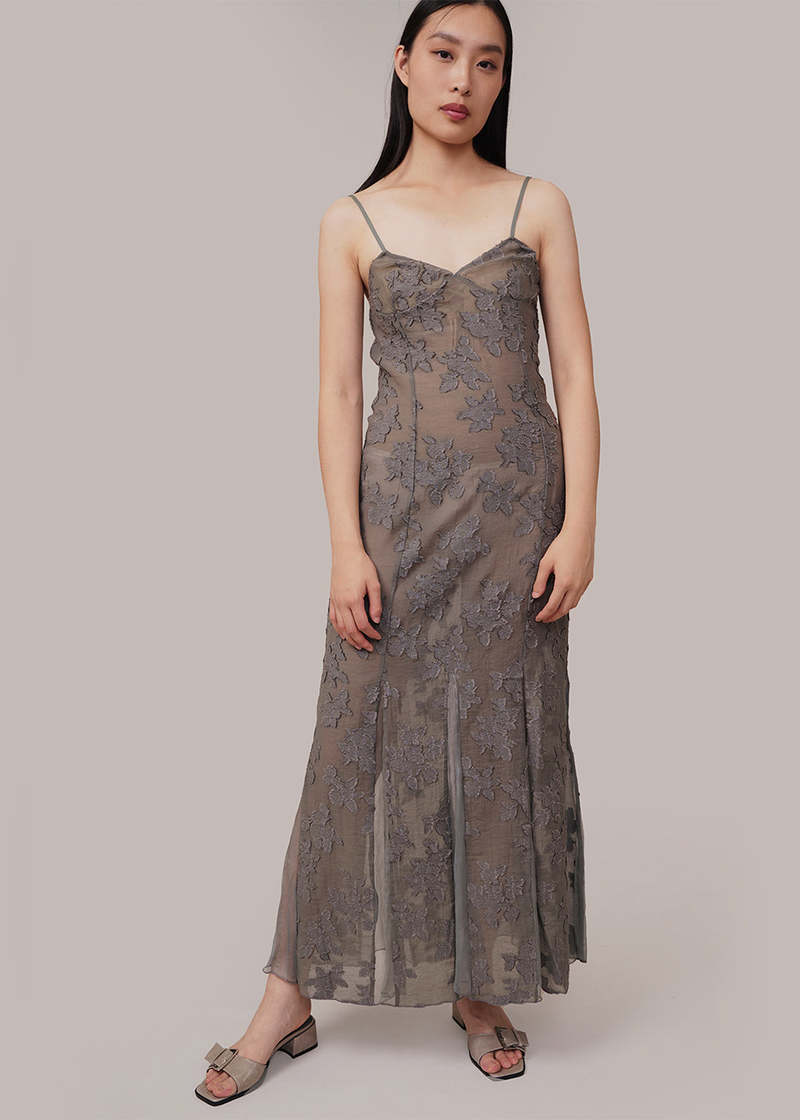 ワンピース PALOMA WOOL Woman Dress Grey UJ1305 209 JENY-Grey fitted, bandeau dress with adjustable straps