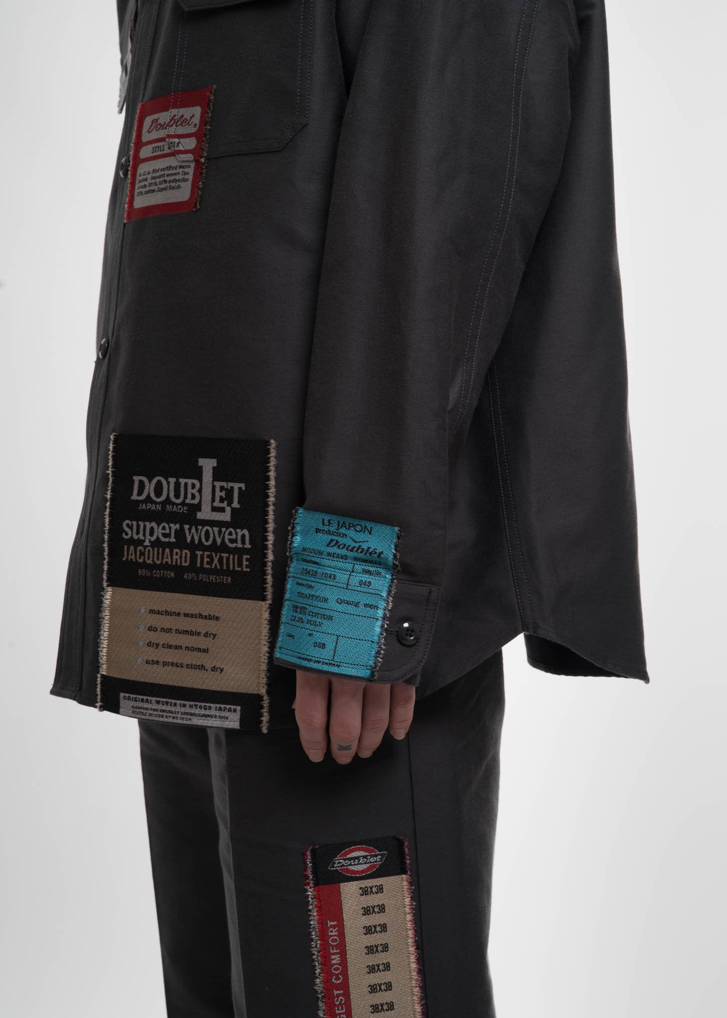 Doublet Dark Grey Deadstock Jacquard Shirt