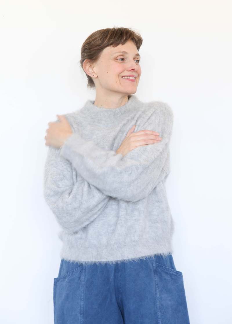 Micaela Greg Brushed Pullover - Heather Grey