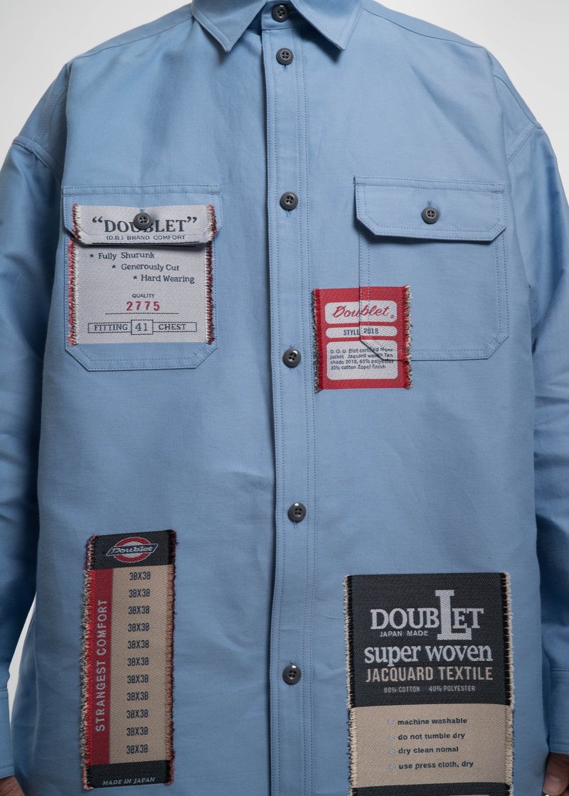 Doublet Light Blue Deadstock Jacquard Shirt | Garmentory 