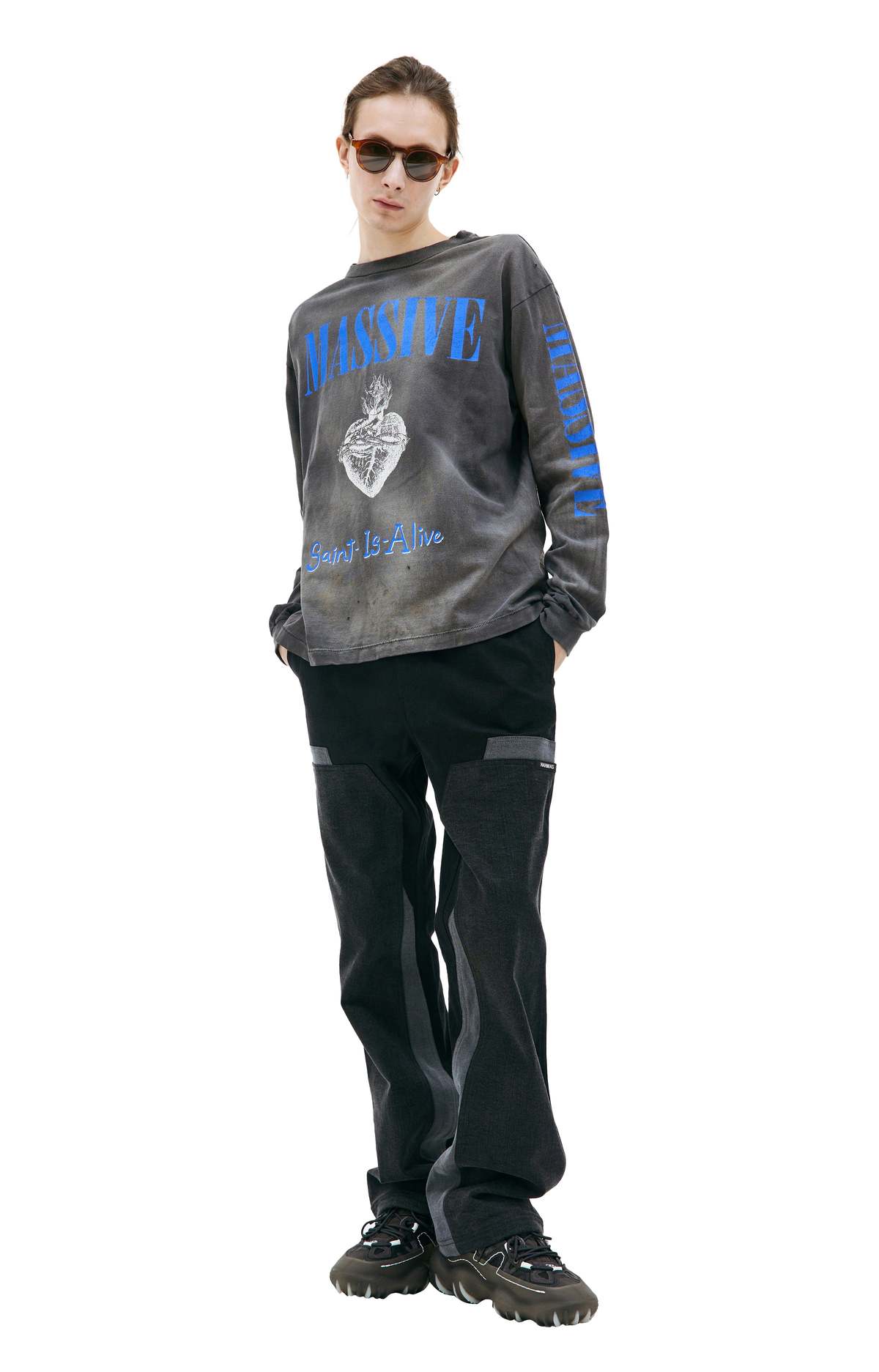 Saint Michael Massive Long Sleeve T-Shirt - Black | Garmentory