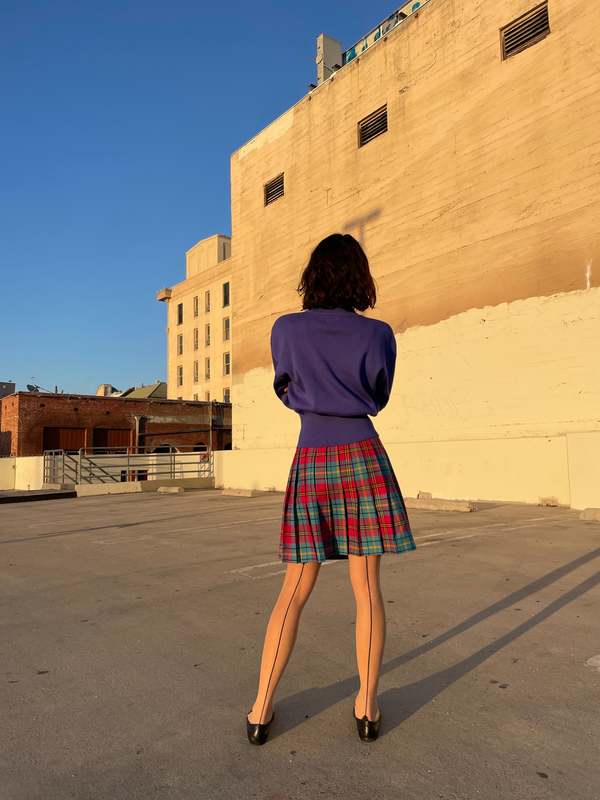 1980s Button Neck Wool Sweater - Purple | Garmentory