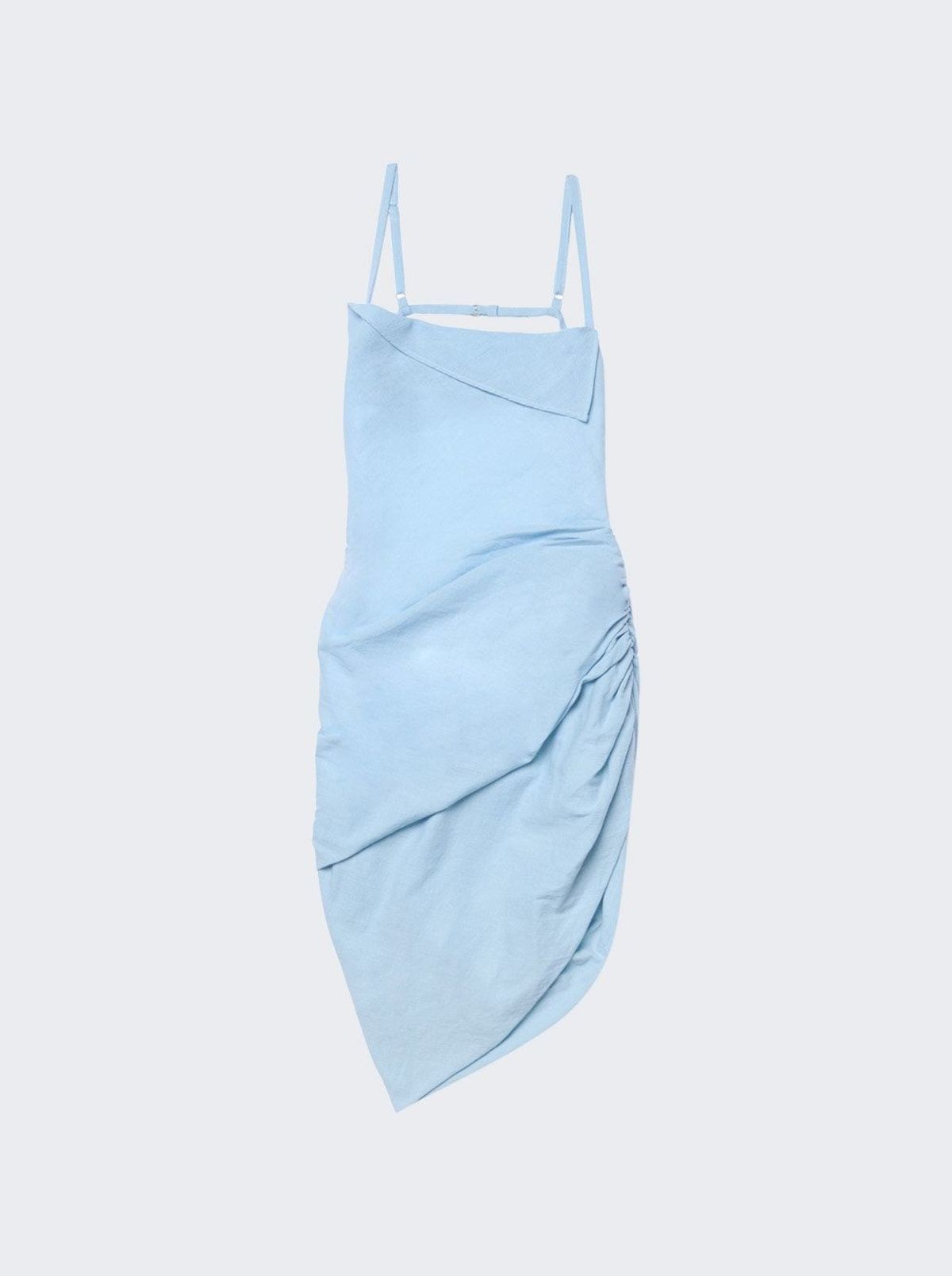 Jacquemus La Robe Saudade Asymmetric Draped Mini Dress