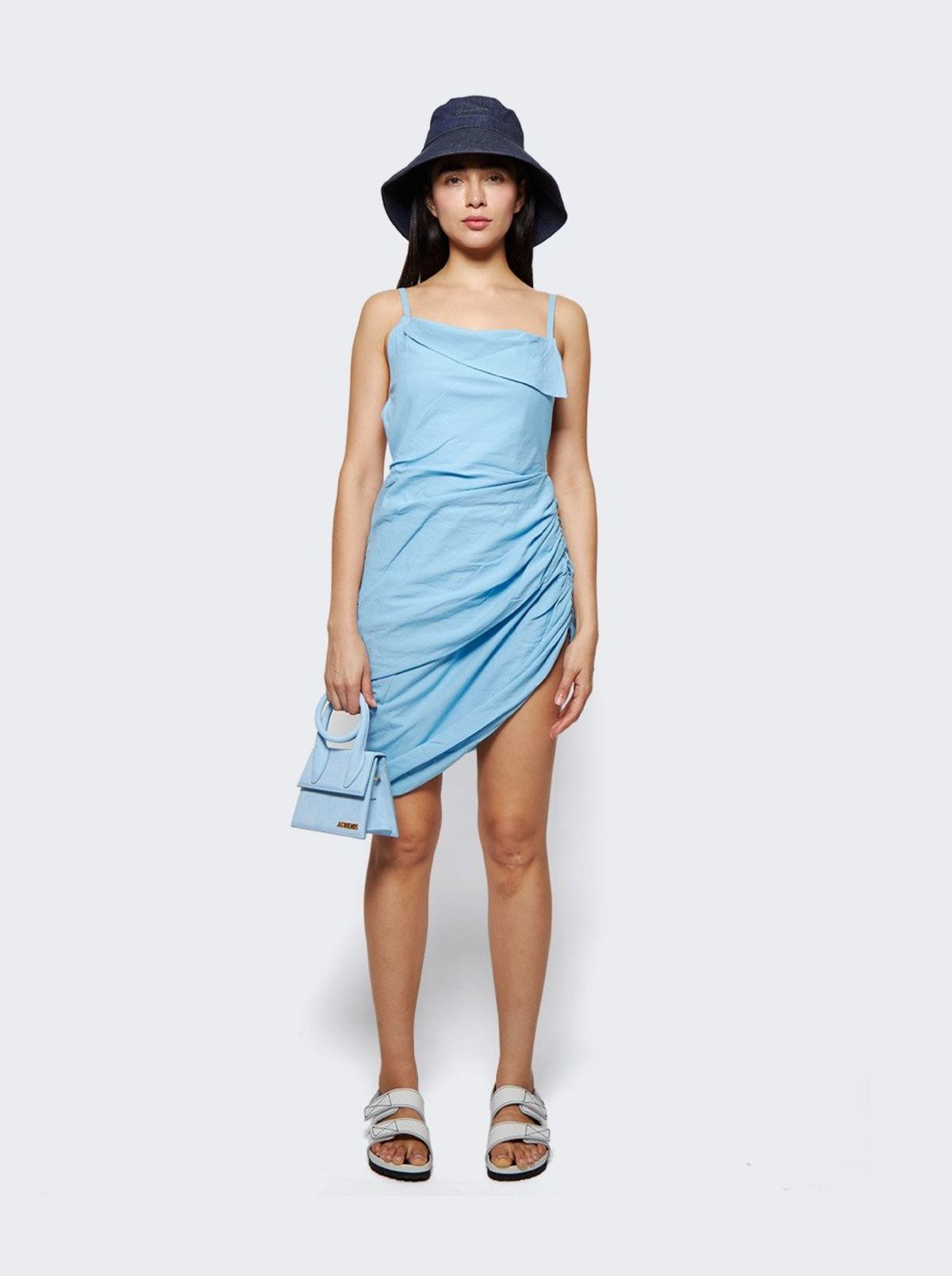 Jacquemus La Robe Saudade Asymmetric Draped Mini Dress