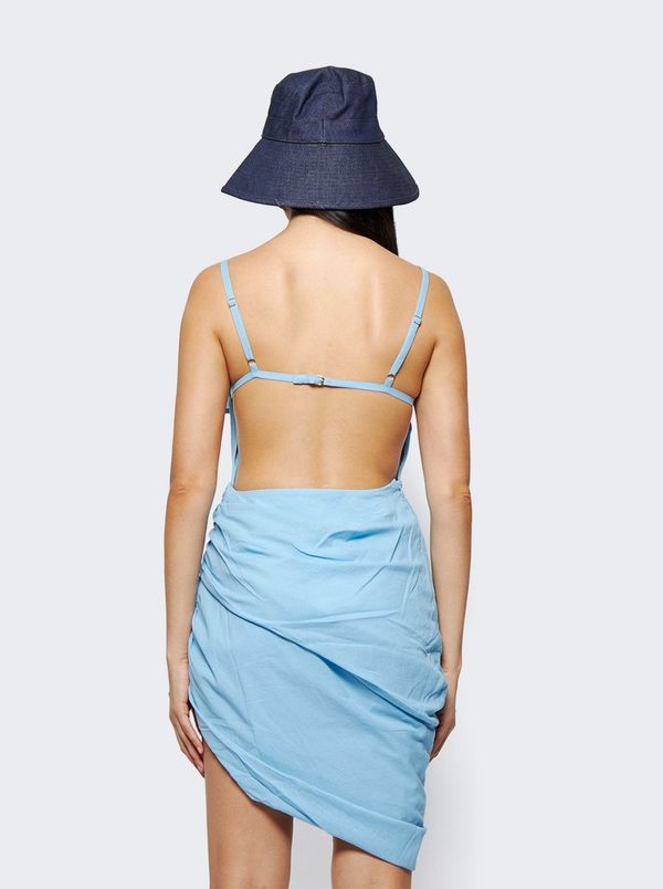 Jacquemus La Robe Saudade Asymmetric Draped Mini Dress