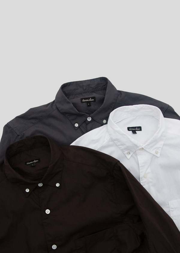 Steven Alan Single Needle Shirt - Dark Grey Broadcloth