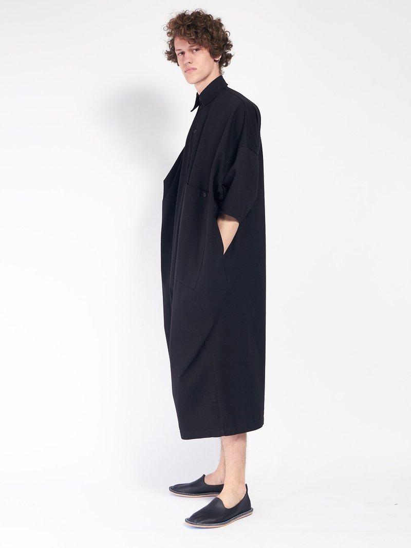 69 Big Button Up Jumpsuit - Black | Garmentory