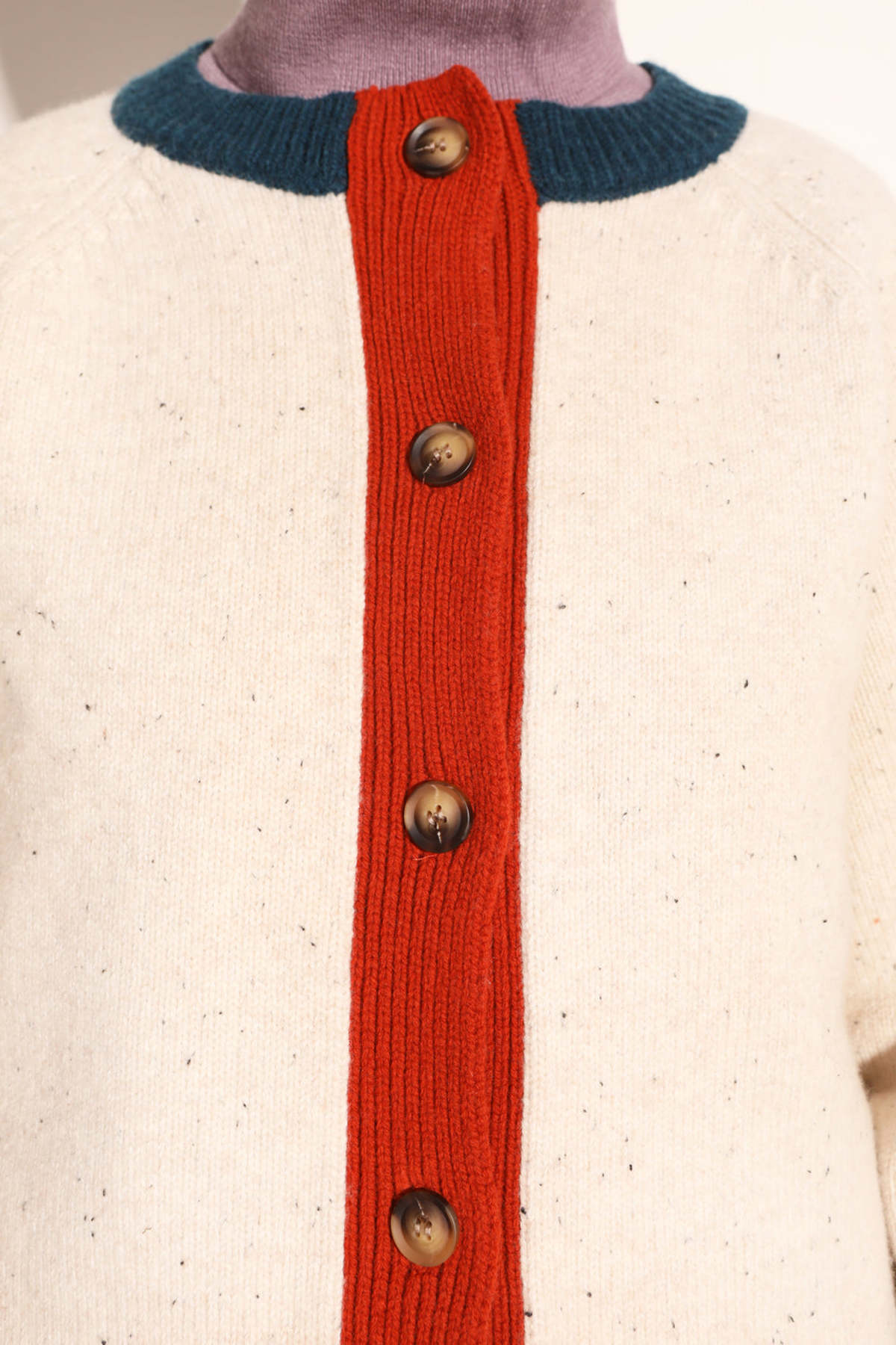完売【新品タグ付】fog color blocking cardigan bando-3p-farm-rio-orange-