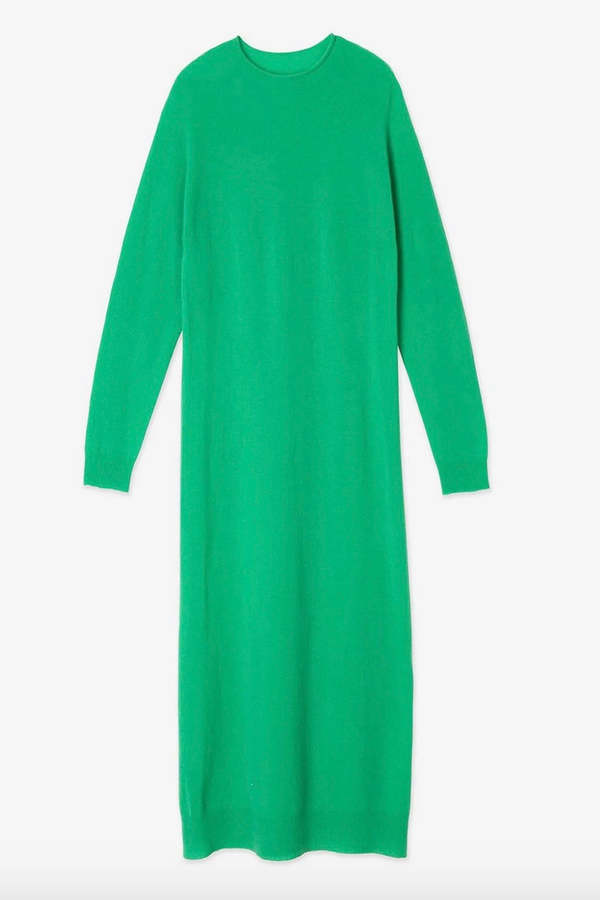 Alysi Abito Cashmere Long Sleeve Maxi Dress - Menta | Garmentory