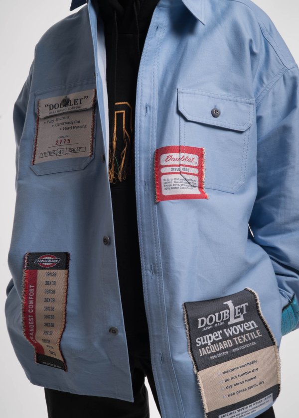 Doublet Light Blue Deadstock Jacquard Shirt | Garmentory