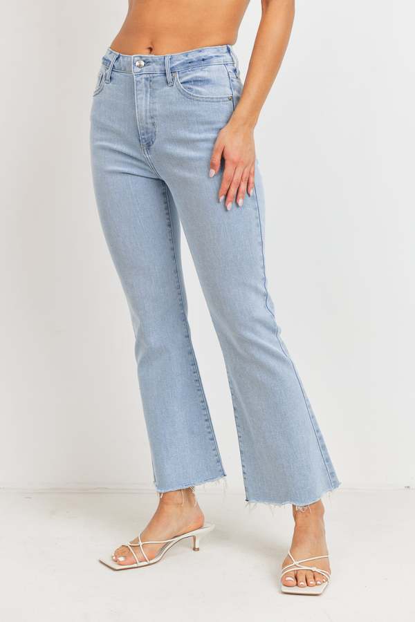 Just Black Denim Coated Cropped Kick Flare