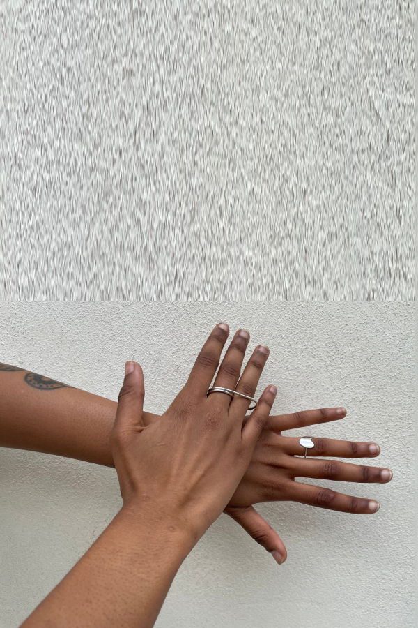 Happy French Gang Aqua Ring - Silver