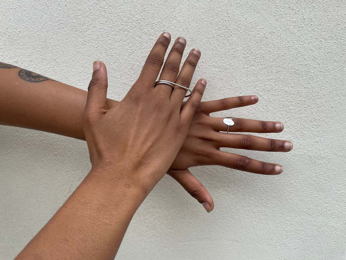 Happy French Gang Aqua Ring - Silver - Image 2 of 2