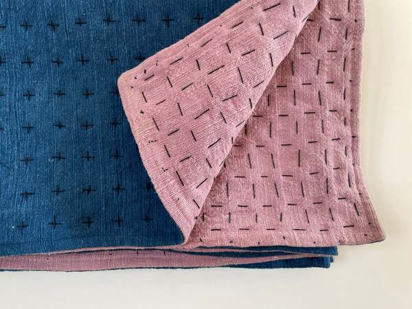 Happy French Gang Throw - Indigo/Lavender