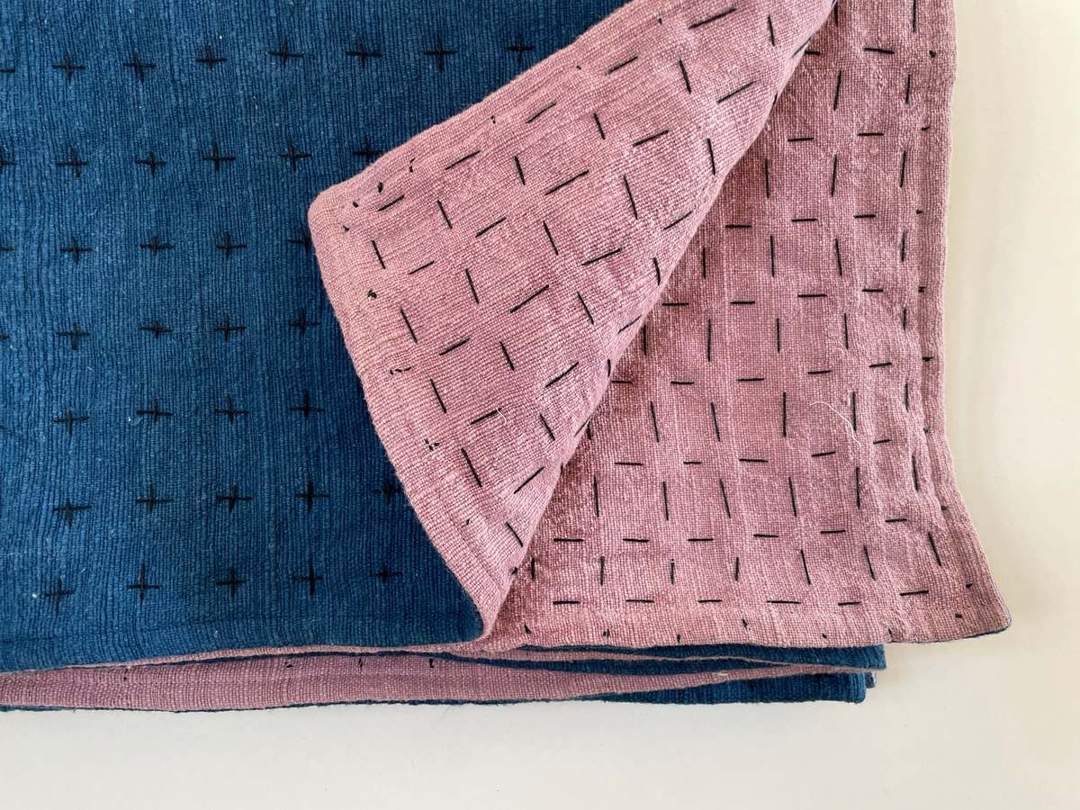 Happy French Gang Throw - Indigo/Lavender - Image 3 of 3