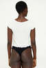 Second Skin Ribbed Mesh Baby Tee - Eggshell - Thumbnail 3