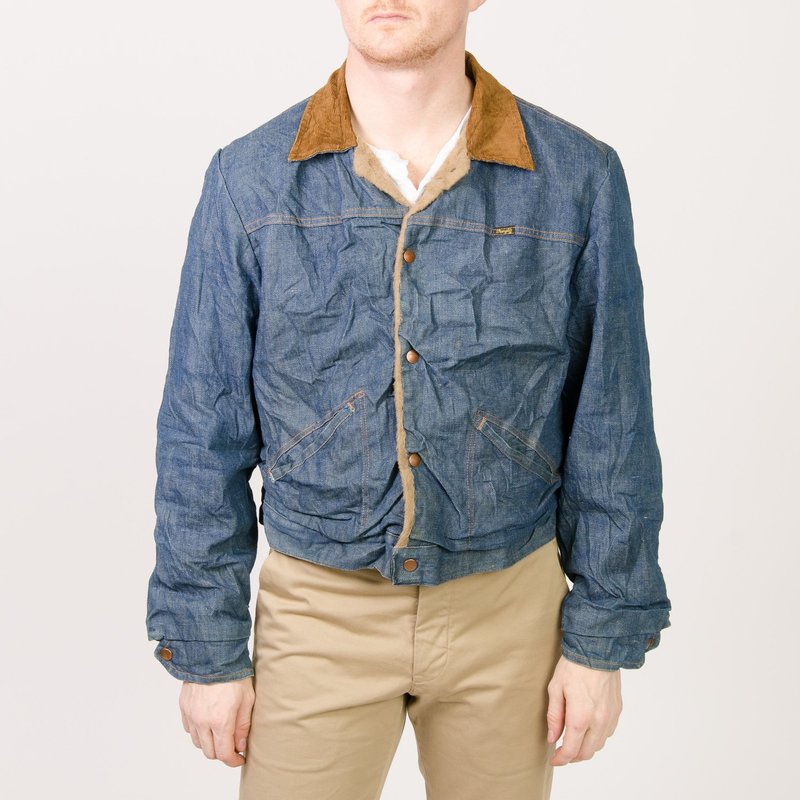 Unis New York Vintage Wrangler Fleece Lined Denim Jacket Indigo