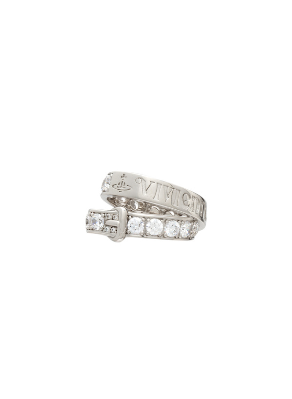 Vivienne Westwood New Belt Ring - Silver/Crystal | Garmentory