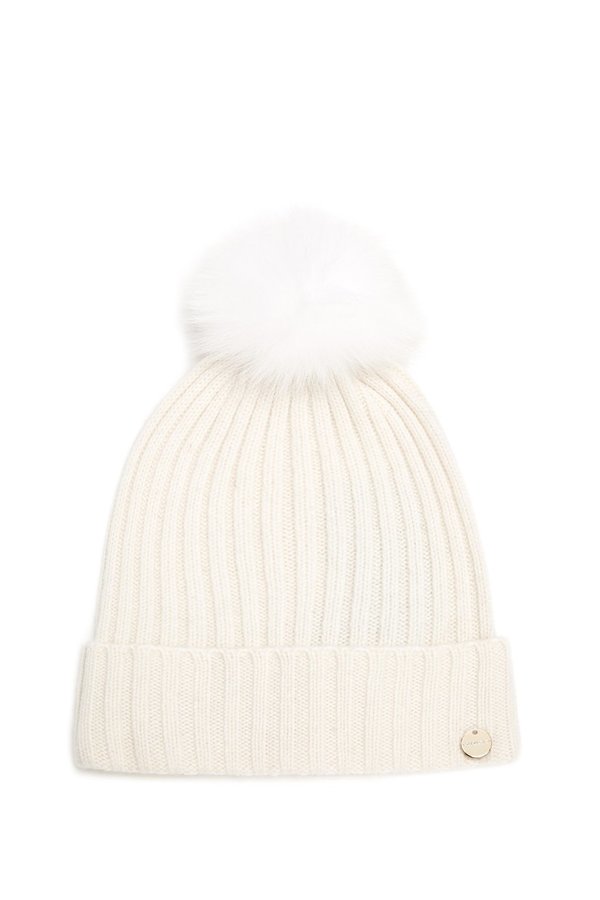 Yves Salomon White Fur Pom Pom Hat Yves Salomon White Fur Pom Pom Hat