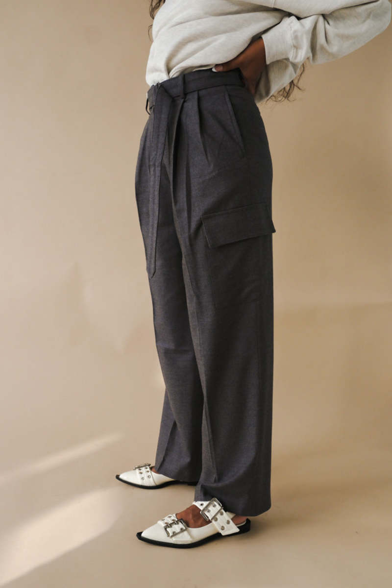 Dunst WOOL BAKER PANTS - Charcoal Grey