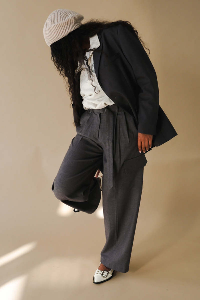 Dunst WOOL BAKER PANTS - Charcoal Grey