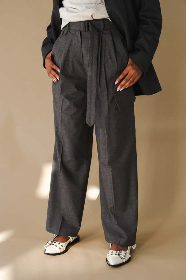 Dunst WOOL BAKER PANTS - Charcoal Grey