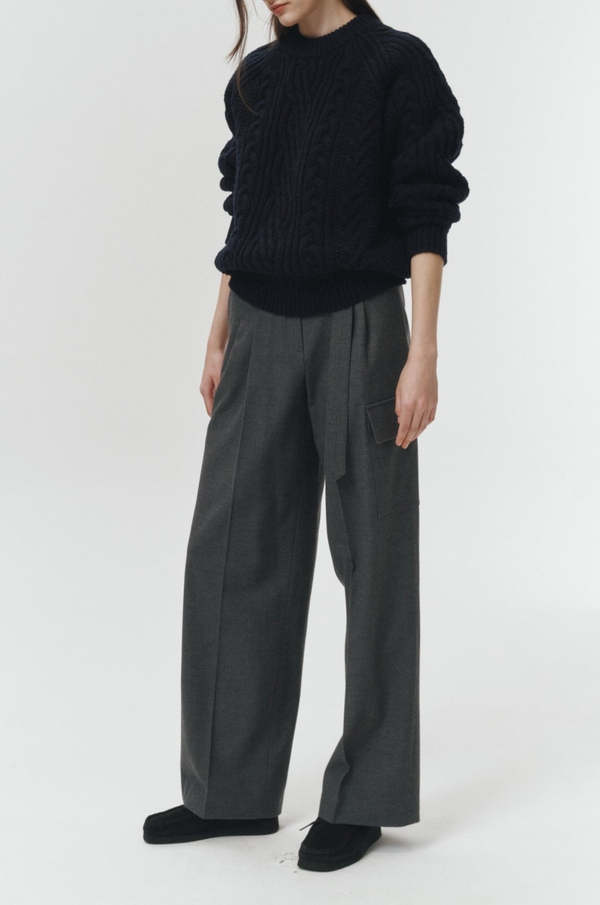 Dunst WOOL BAKER PANTS - Charcoal Grey