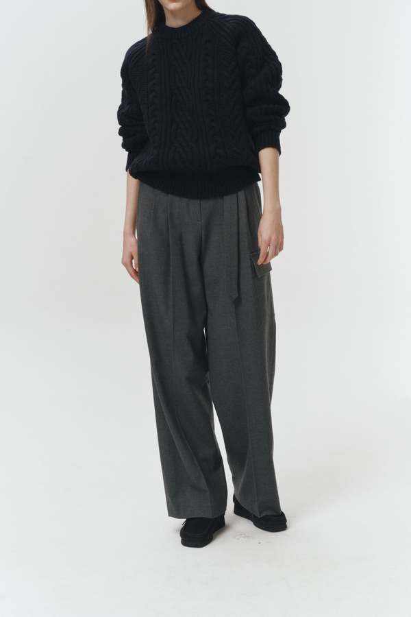 Dunst WOOL BAKER PANTS - Charcoal Grey