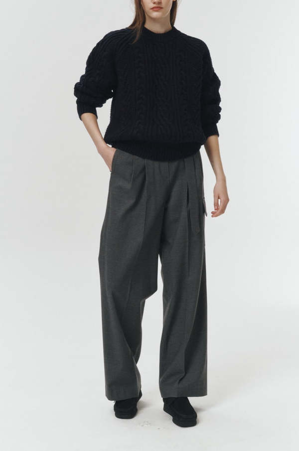 Dunst WOOL BAKER PANTS - Charcoal Grey