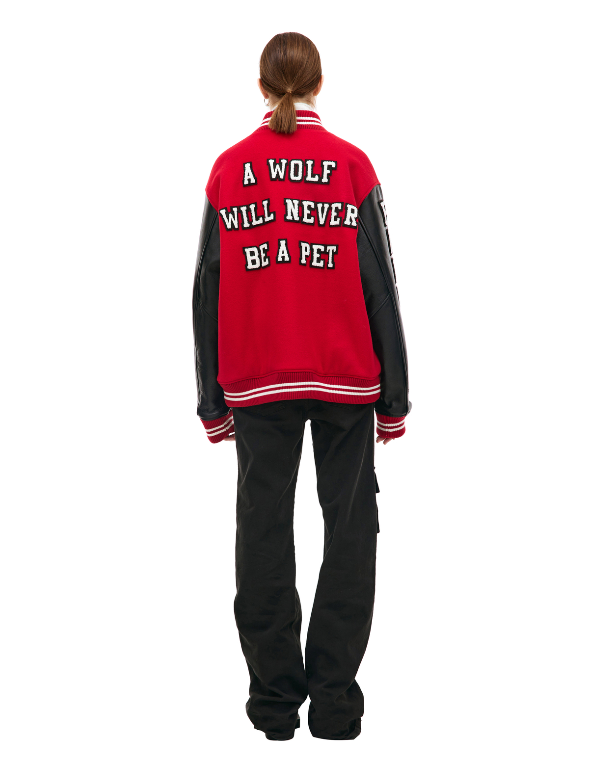 Undercover Combination bomber jacket with patches - Red | Garmentory