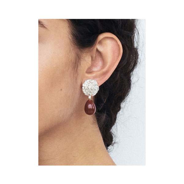 CORALI Breton Carnelian Earrings - Silver CORALI Breton Carnelian Earrings - Silver