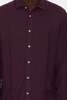 boglioli Cotton French Collar Shirt - Bordeaux - Thumbnail 5
