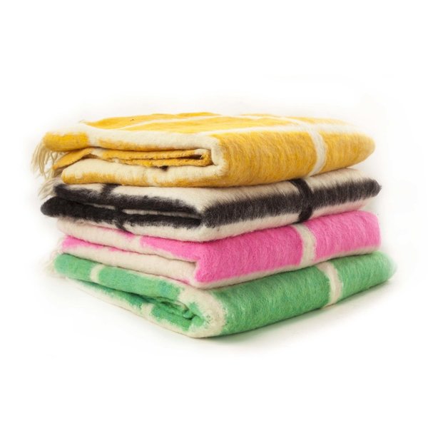 Archive New York Momos Grid BlanketRug Natural White/Black Garmentory